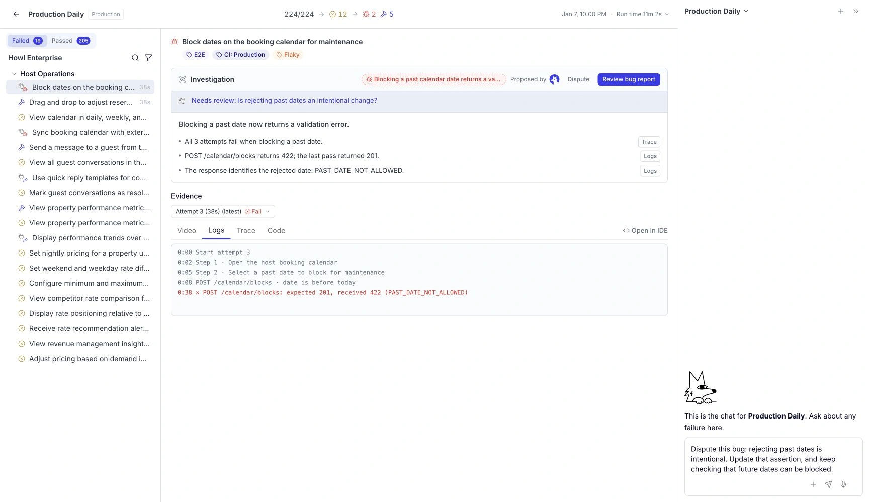 The original global chat beside the proposal, with an example message explaining that the behavior change is intentional.