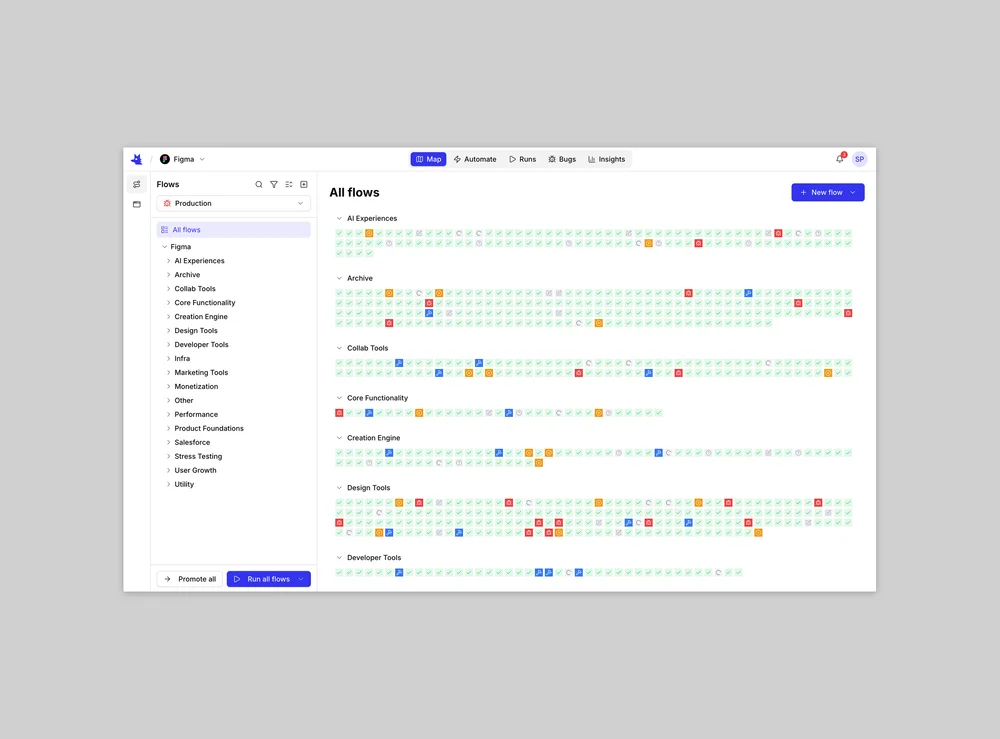 QA Wolf product map and test coverage